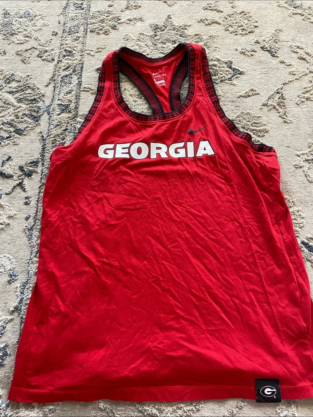 Nike Red Georgia Racerback Tank with Black Trim
